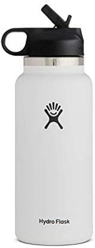 Hydro Flask Water Bottle - Insulated Stainless Steel - Wide Mouth Flex Straw Lid, Non Spill, Leakproof and Refillable in 40 Oz Aloe Green