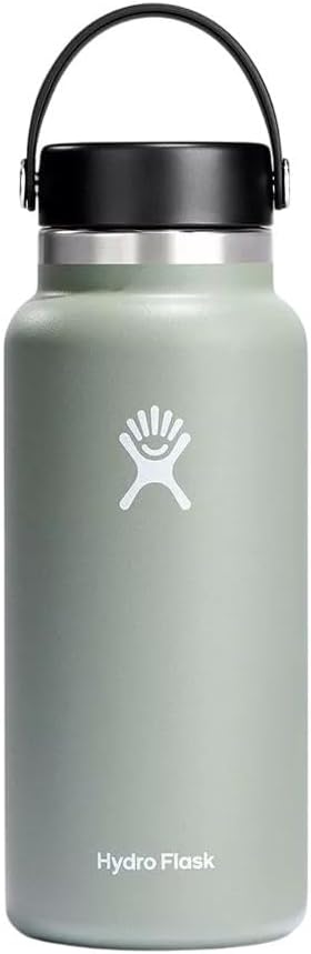 Hydro Flask Water Bottle - Insulated Stainless Steel - Wide Mouth Flex Lid, Non Spill, Leakproof and Refillable in 32 Oz Black