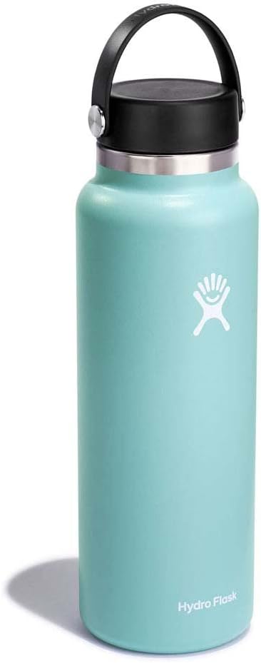 Hydro Flask Water Bottle - Insulated Stainless Steel - Wide Mouth Flex Lid, Non Spill, Leakproof and Refillable in 32 Oz Black