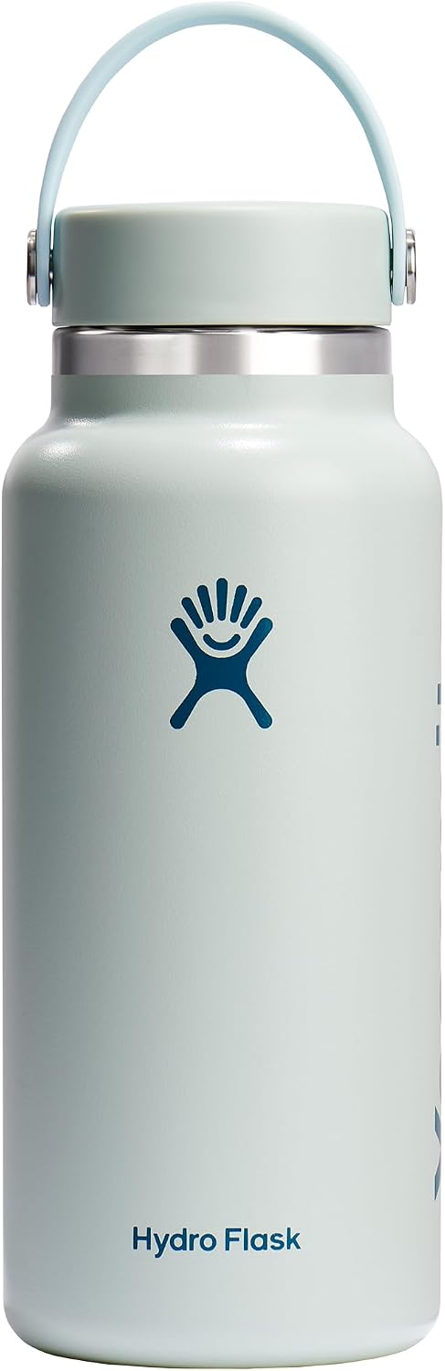 Hydro Flask Water Bottle - Insulated Stainless Steel - Wide Mouth Flex Lid, Non Spill, Leakproof and Refillable in 32 Oz Black