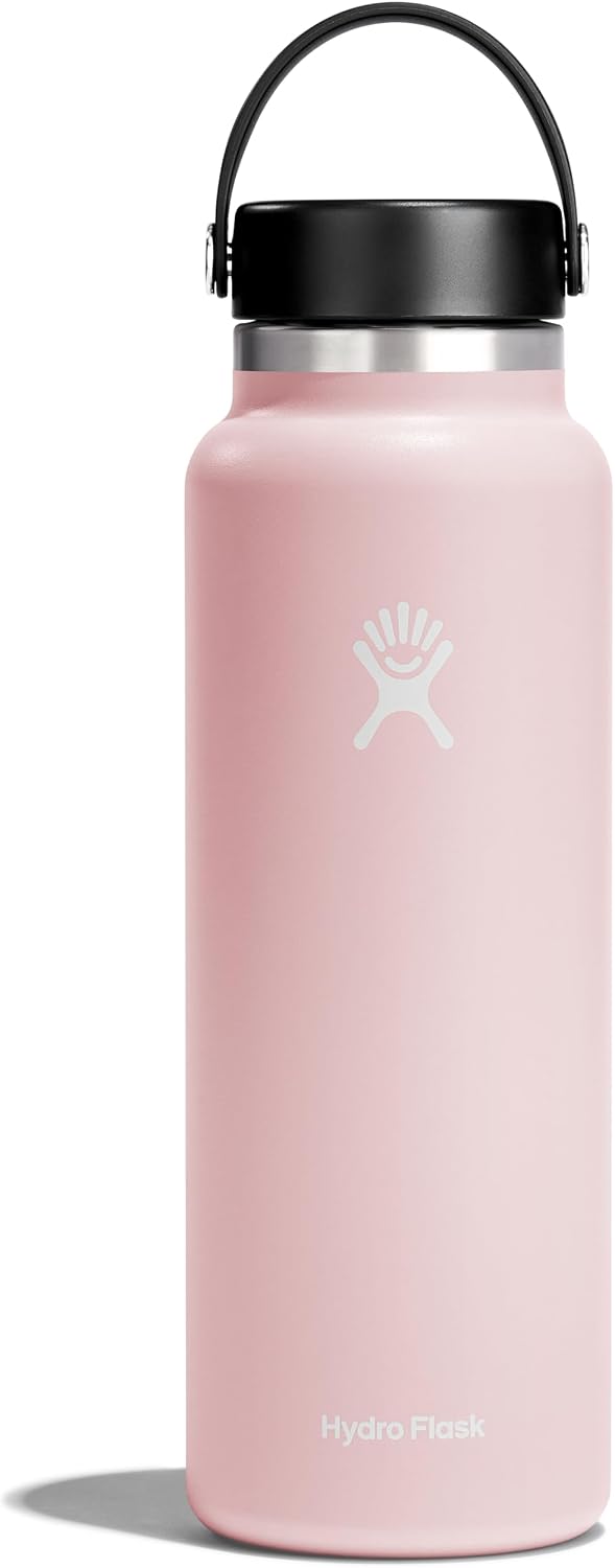 Hydro Flask Water Bottle - Insulated Stainless Steel - Wide Mouth Flex Lid, Non Spill, Leakproof and Refillable in 32 Oz Black