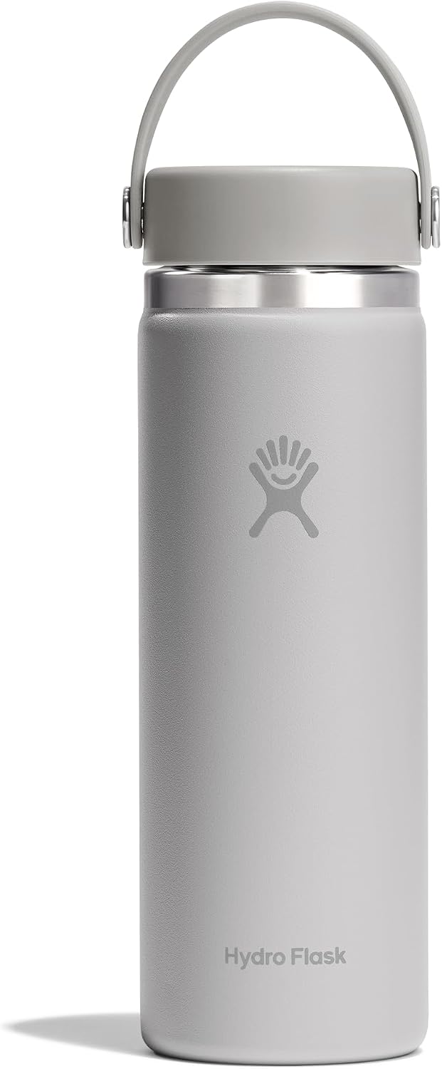Hydro Flask Water Bottle - Insulated Stainless Steel - Wide Mouth Flex Lid, Non Spill, Leakproof and Refillable in 32 Oz Black