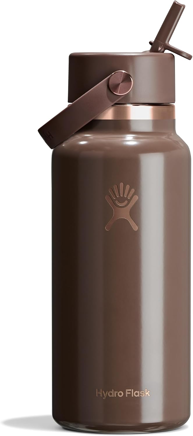 Hydro Flask Water Bottle - Insulated Stainless Steel - Wide Mouth Flex Straw Lid, Non Spill, Leakproof and Refillable in 40 Oz Aloe Green