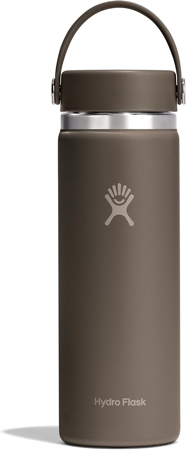 Hydro Flask Water Bottle - Insulated Stainless Steel - Wide Mouth Flex Lid, Non Spill, Leakproof and Refillable in 32 Oz Black