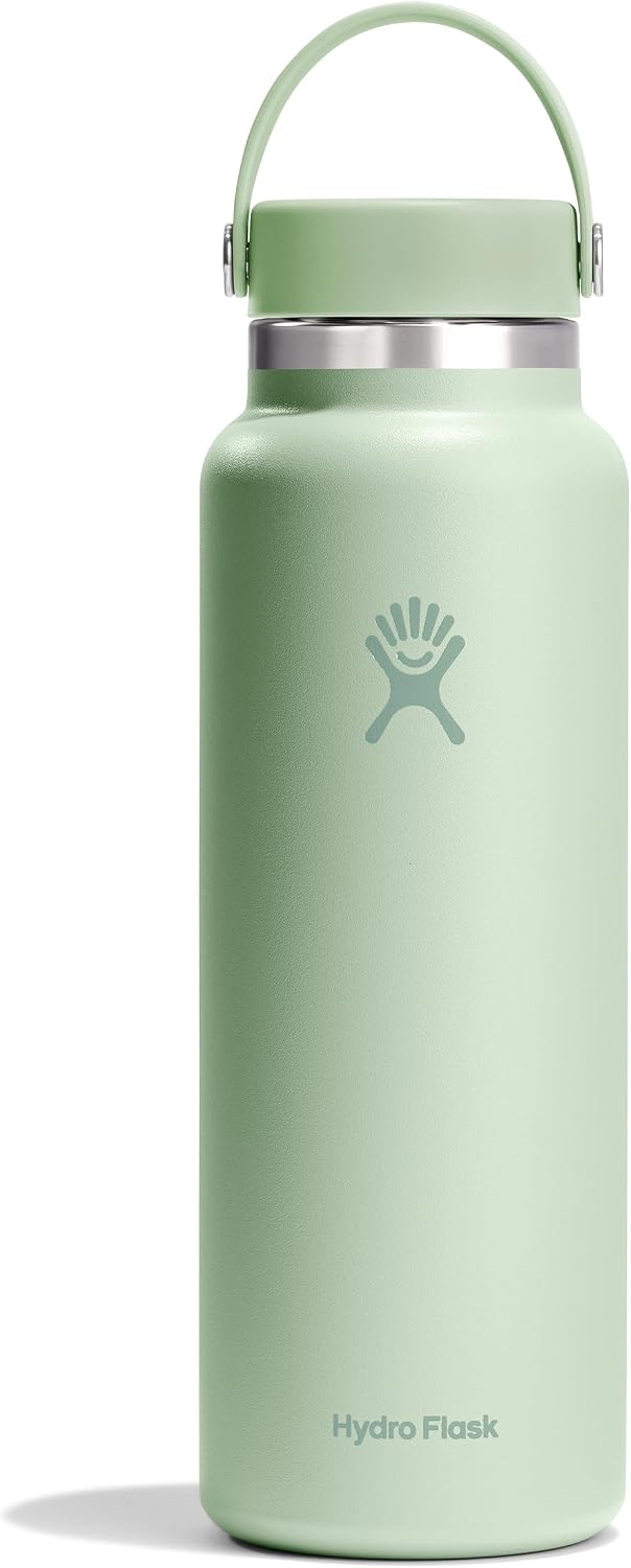 Hydro Flask Water Bottle - Insulated Stainless Steel - Wide Mouth Flex Lid, Non Spill, Leakproof and Refillable in 32 Oz Black