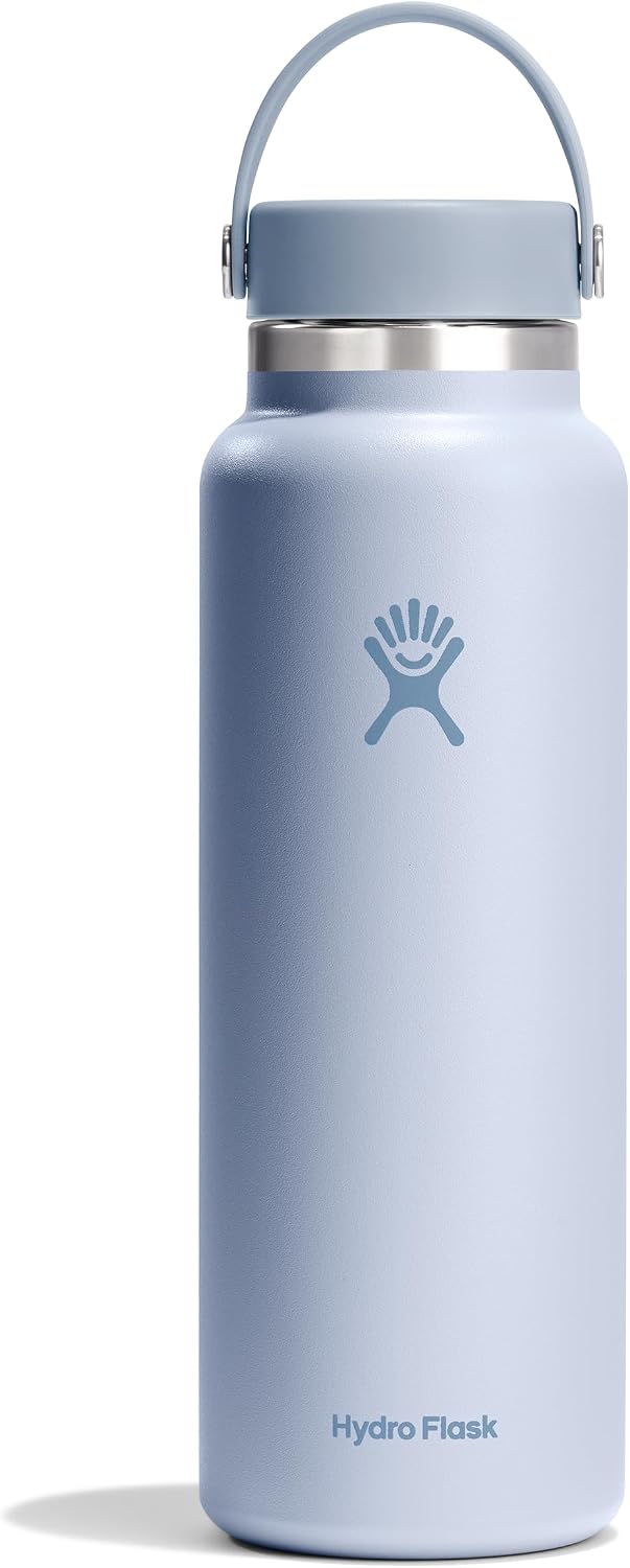 Hydro Flask Water Bottle - Insulated Stainless Steel - Wide Mouth Flex Lid, Non Spill, Leakproof and Refillable in 32 Oz Black