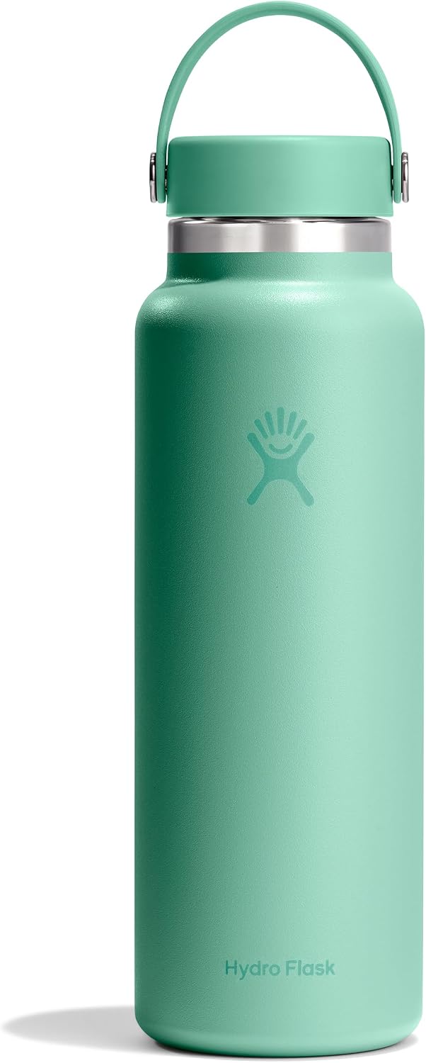 Hydro Flask Water Bottle - Insulated Stainless Steel - Wide Mouth Flex Lid, Non Spill, Leakproof and Refillable in 32 Oz Black
