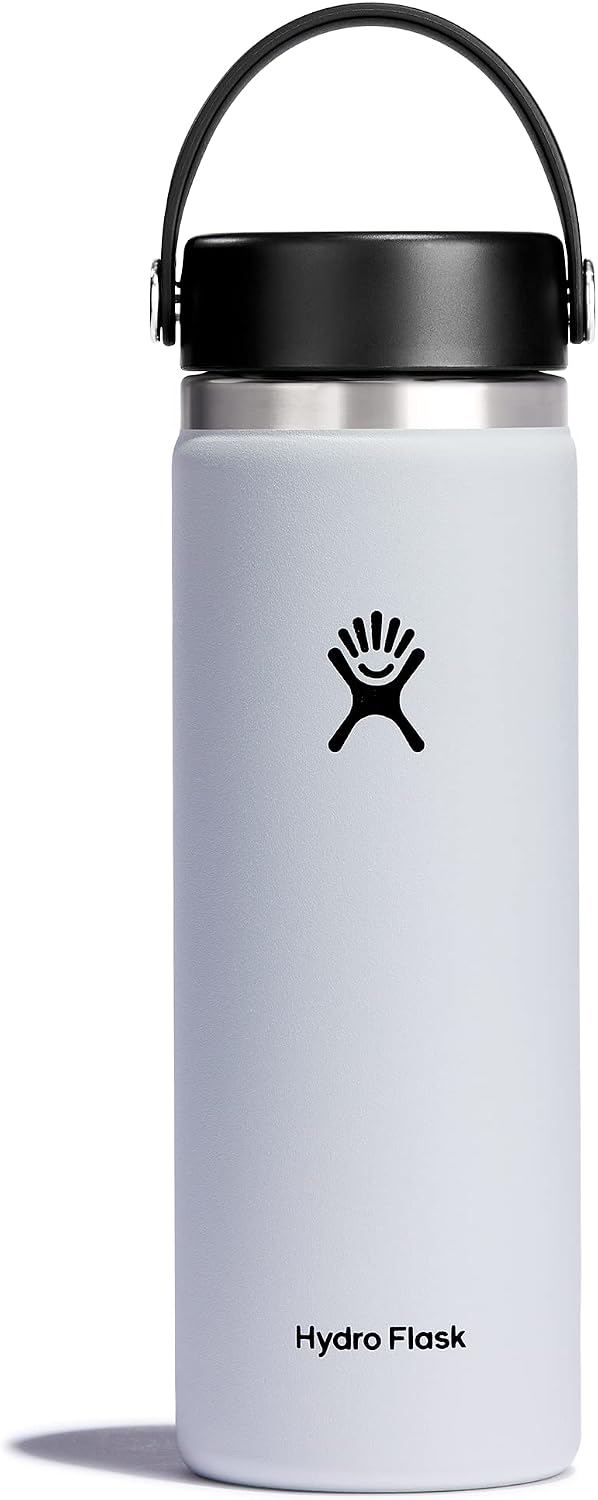 Hydro Flask Water Bottle - Insulated Stainless Steel - Wide Mouth Flex Lid, Non Spill, Leakproof and Refillable in 32 Oz Black
