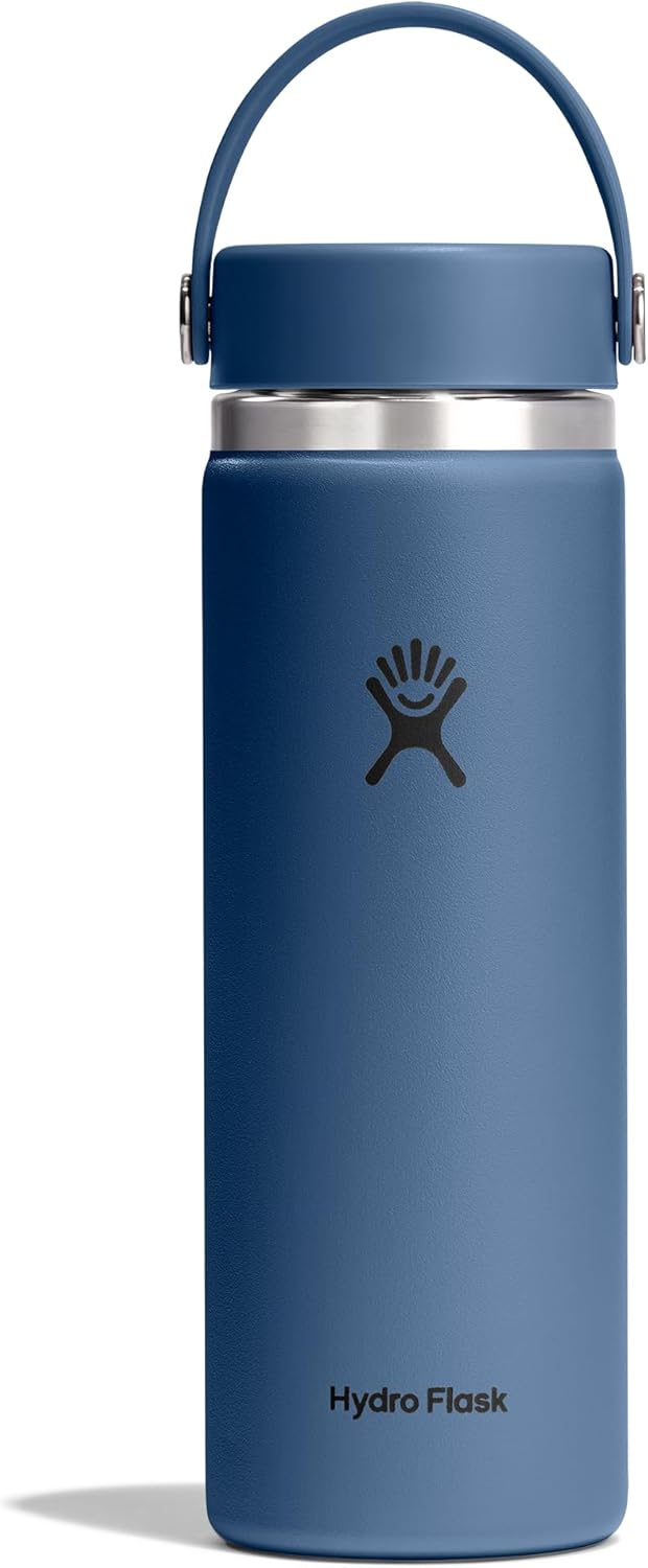 Hydro Flask Water Bottle - Insulated Stainless Steel - Wide Mouth Flex Lid, Non Spill, Leakproof and Refillable in 32 Oz Black