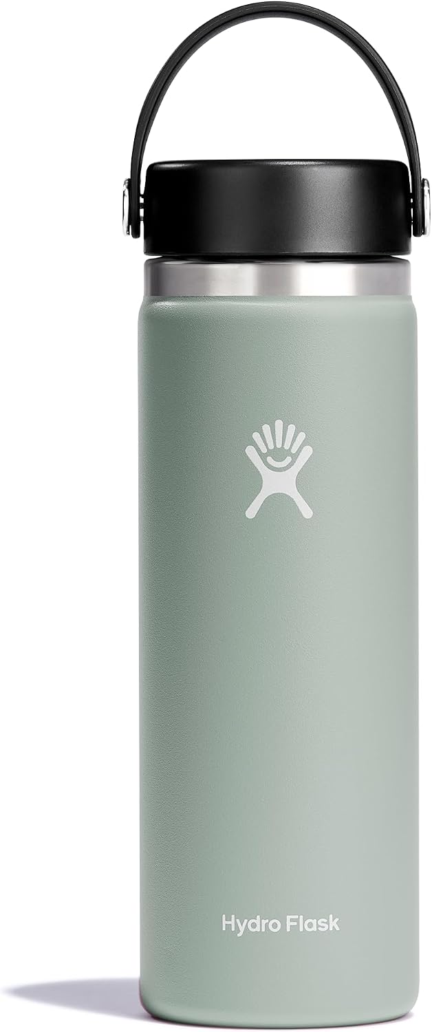 Hydro Flask Water Bottle - Insulated Stainless Steel - Wide Mouth Flex Lid, Non Spill, Leakproof and Refillable in 32 Oz Black