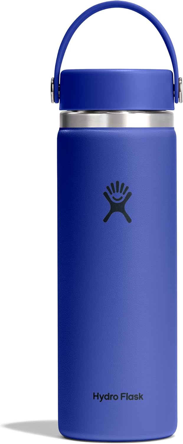 Hydro Flask Water Bottle - Insulated Stainless Steel - Wide Mouth Flex Lid, Non Spill, Leakproof and Refillable in 32 Oz Black
