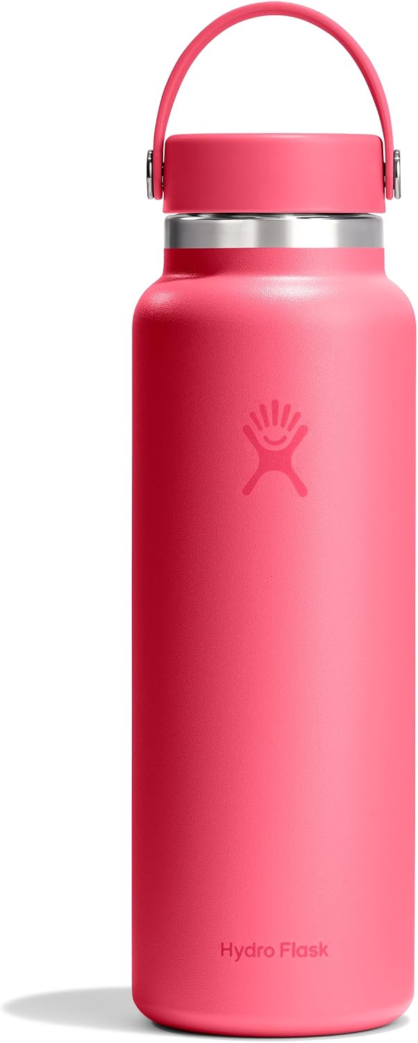 Hydro Flask Water Bottle - Insulated Stainless Steel - Wide Mouth Flex Lid, Non Spill, Leakproof and Refillable in 32 Oz Black