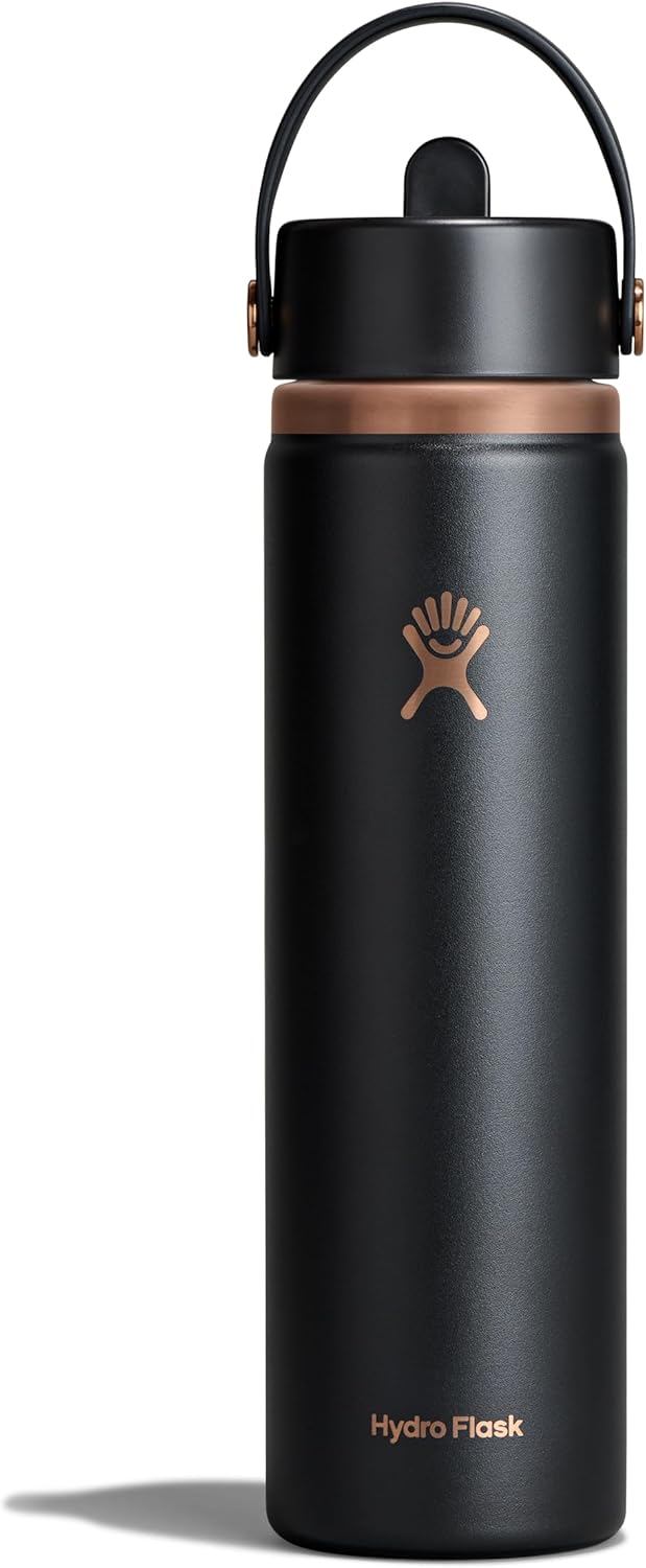 Hydro Flask Water Bottle - Insulated Stainless Steel - Wide Mouth Flex Straw Lid, Non Spill, Leakproof and Refillable in 40 Oz Aloe Green