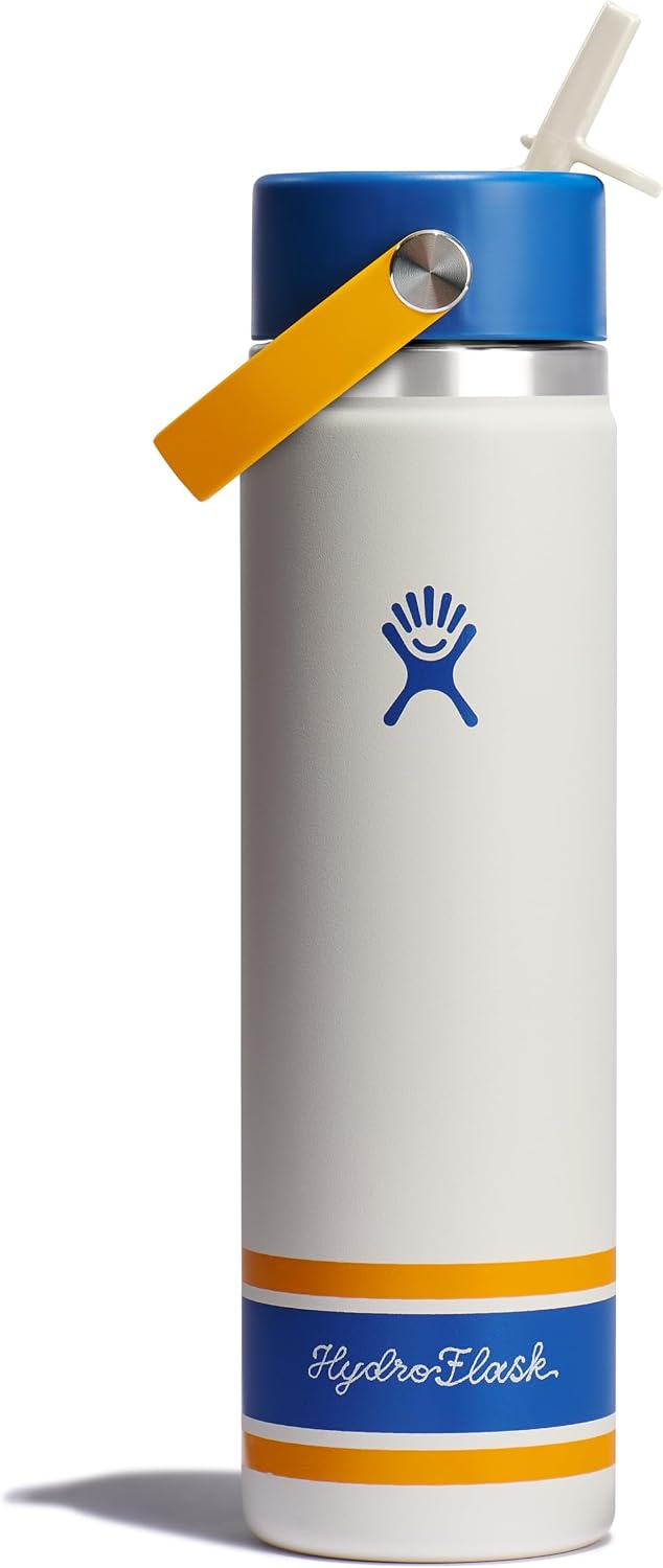 Hydro Flask Water Bottle - Insulated Stainless Steel - Wide Mouth Flex Straw Lid, Non Spill, Leakproof and Refillable in 40 Oz Aloe Green