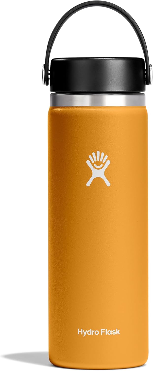 Hydro Flask Water Bottle - Insulated Stainless Steel - Wide Mouth Flex Lid, Non Spill, Leakproof and Refillable in 32 Oz Black