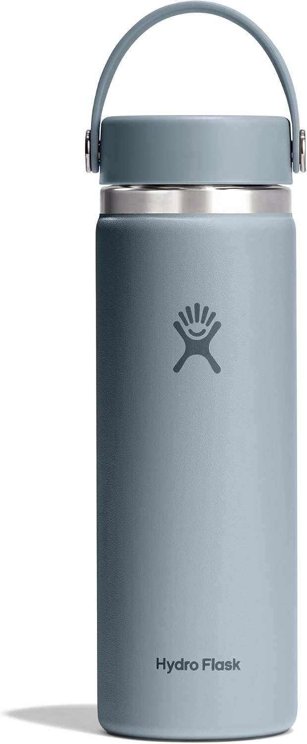 Hydro Flask Water Bottle - Insulated Stainless Steel - Wide Mouth Flex Lid, Non Spill, Leakproof and Refillable in 32 Oz Black