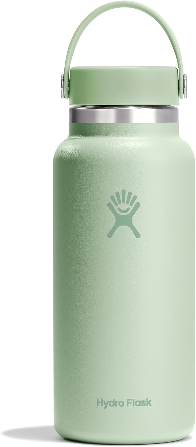 Hydro Flask Water Bottle - Insulated Stainless Steel - Wide Mouth Flex Lid, Non Spill, Leakproof and Refillable in 32 Oz Black