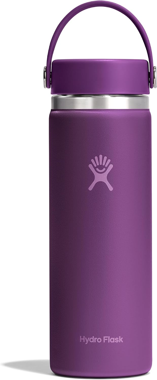Hydro Flask Water Bottle - Insulated Stainless Steel - Wide Mouth Flex Lid, Non Spill, Leakproof and Refillable in 32 Oz Black