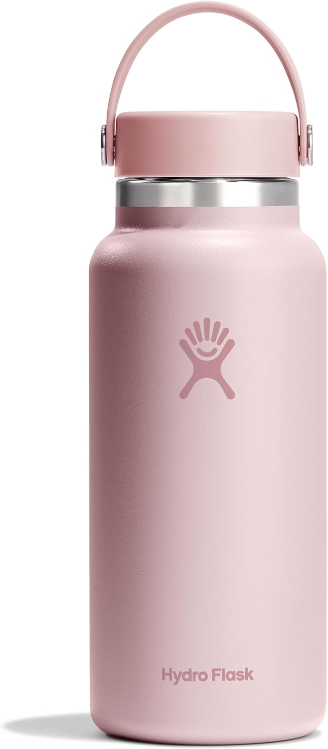 Hydro Flask Water Bottle - Insulated Stainless Steel - Wide Mouth Flex Lid, Non Spill, Leakproof and Refillable in 32 Oz Black
