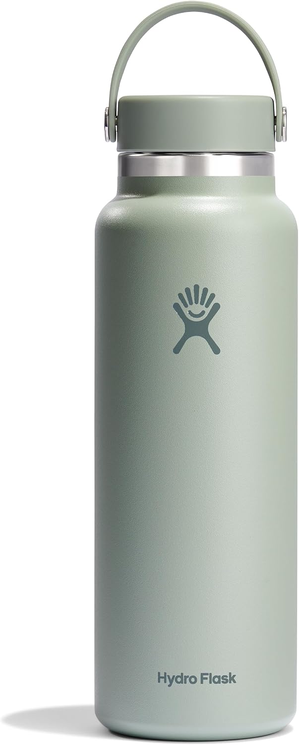 Hydro Flask Water Bottle - Insulated Stainless Steel - Wide Mouth Flex Lid, Non Spill, Leakproof and Refillable in 32 Oz Black