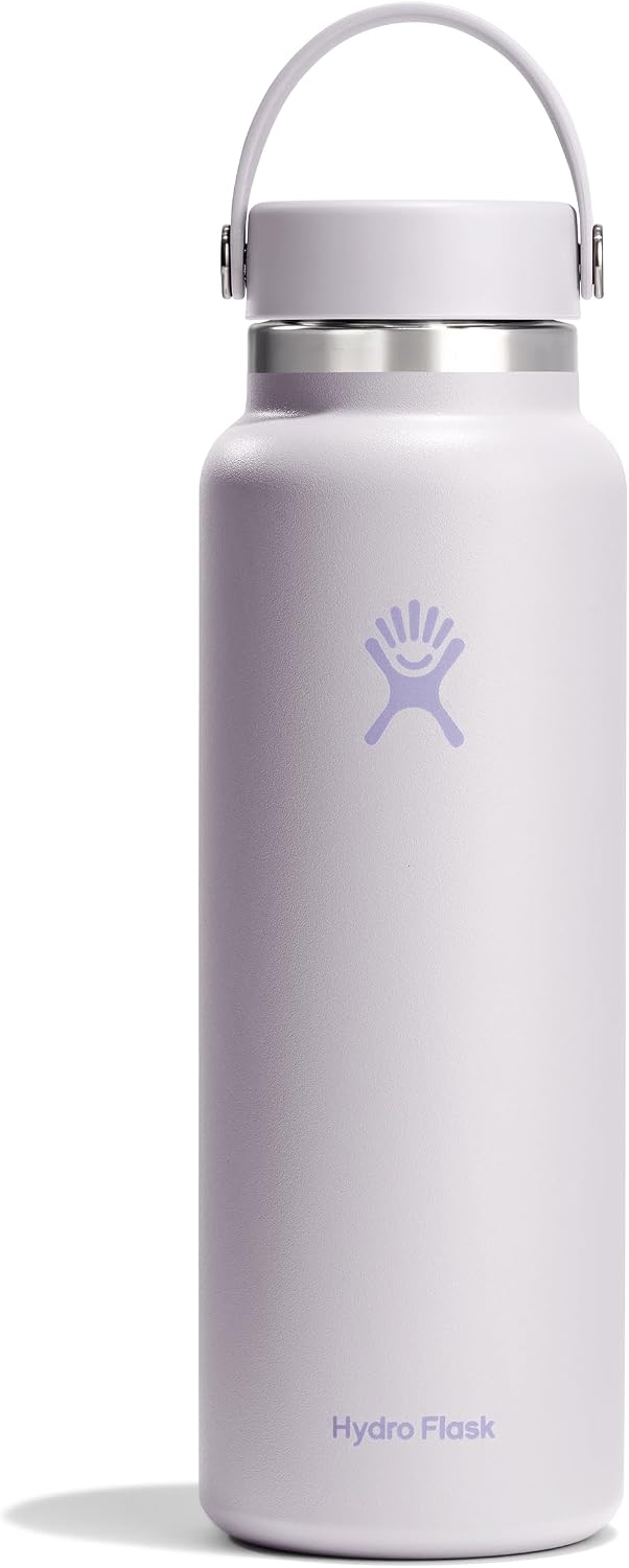 Hydro Flask Water Bottle - Insulated Stainless Steel - Wide Mouth Flex Lid, Non Spill, Leakproof and Refillable in 32 Oz Black