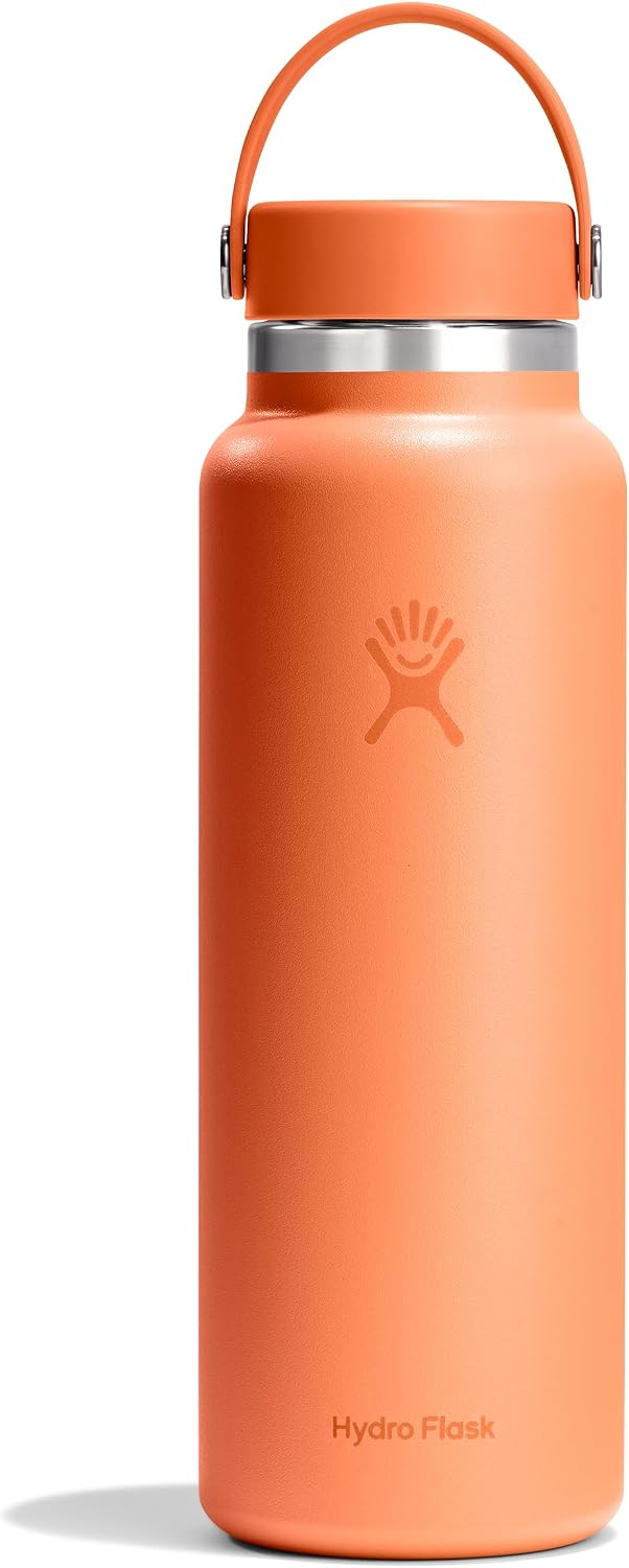 Hydro Flask Water Bottle - Insulated Stainless Steel - Wide Mouth Flex Lid, Non Spill, Leakproof and Refillable in 32 Oz Black