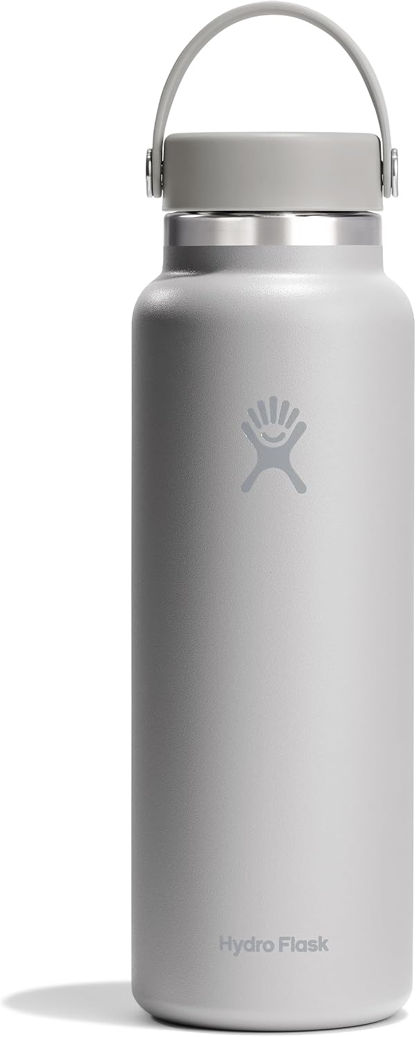 Hydro Flask Water Bottle - Insulated Stainless Steel - Wide Mouth Flex Lid, Non Spill, Leakproof and Refillable in 32 Oz Black