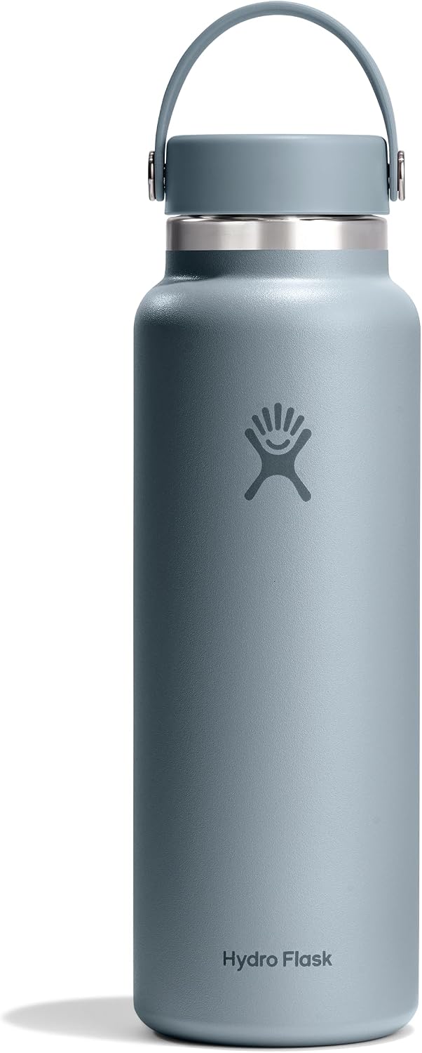 Hydro Flask Water Bottle - Insulated Stainless Steel - Wide Mouth Flex Lid, Non Spill, Leakproof and Refillable in 32 Oz Black