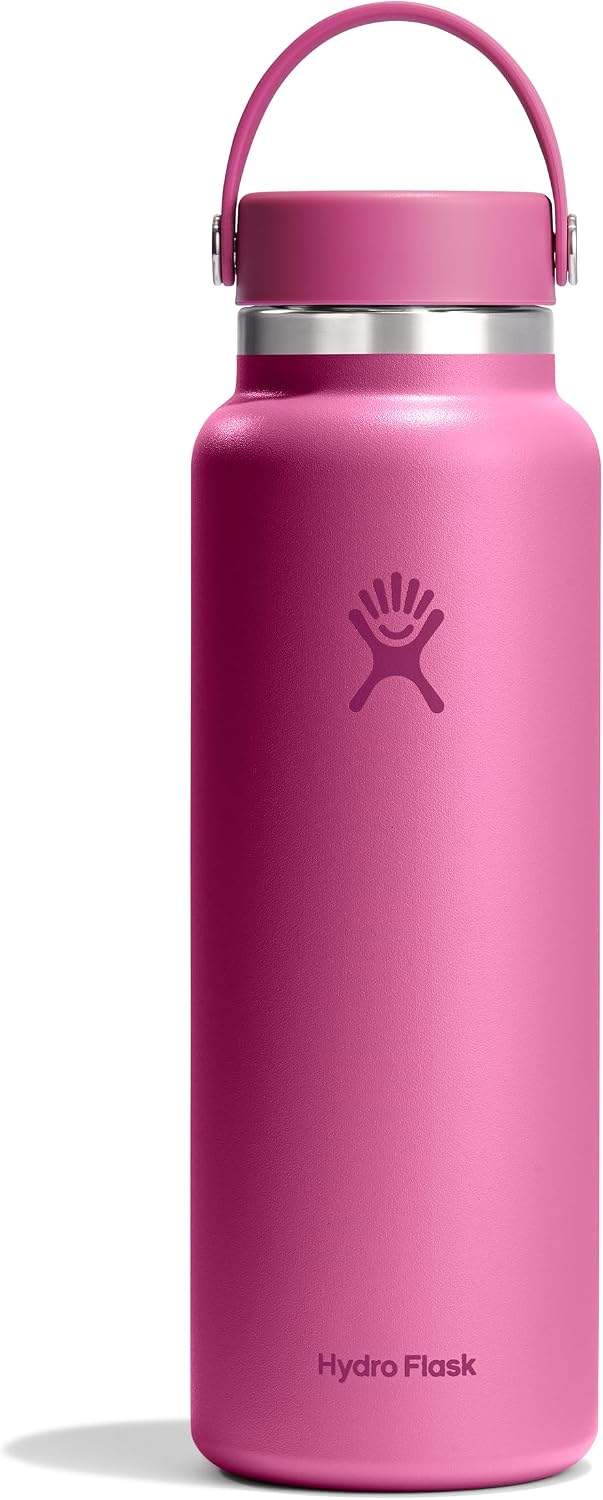 Hydro Flask Water Bottle - Insulated Stainless Steel - Wide Mouth Flex Lid, Non Spill, Leakproof and Refillable in 32 Oz Black